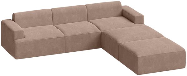 skølm 'Freki' Cloud Sofa 3 Sitzer mit 2x Hocker, Vollschaumcouch mit Federkern und Vakuum-Kompression, kein Aufbau erforderlich, mit 3 Kissen, Cord taupe Bild 9