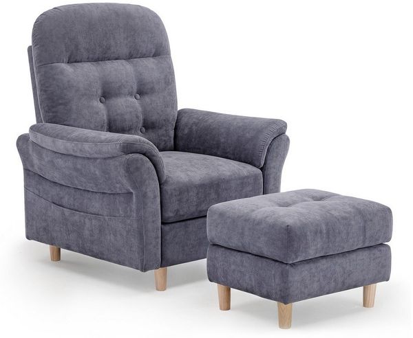 COMHOMA Relaxsessel Fernsehsessel mit Verstellbarer Rückenlehne Verstellung bis 160° (Relaxsessel mit Hocker), Liegesessel mit Hocker Polstersessel Stoff Einzelliegesessel