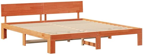 vidaXL Bettrahmen Wachsbraun 180 x 200 cm Massives Kiefernholz 872643 Bild 4