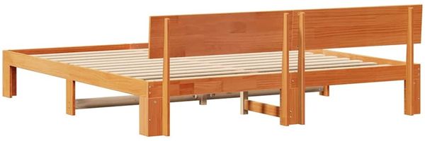 vidaXL Bettrahmen Wachsbraun 180 x 200 cm Massives Kiefernholz 872643 Bild 7