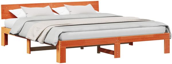 vidaXL Bettrahmen Wachsbraun 180 x 200 cm Massives Kiefernholz 872643 Bild 2