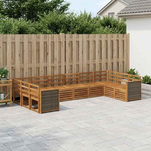 vidaXL Ecksofa Set 7 pcs Natur Massivholz Akazie 3384885