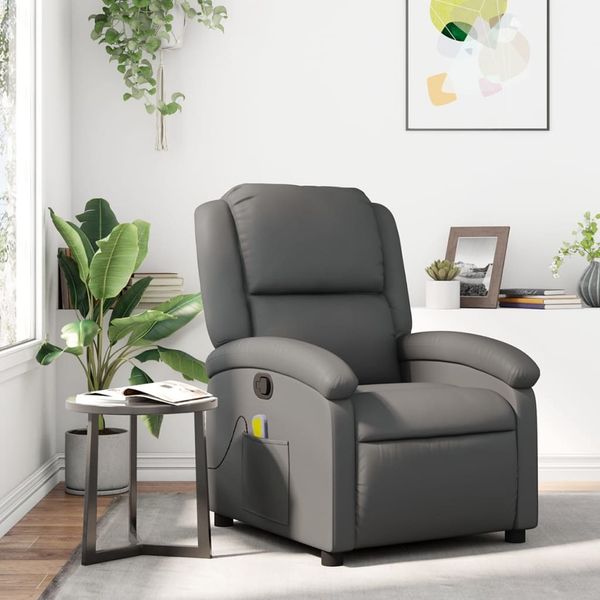 vidaXL Massagesessel Relaxsessel Grau Kunstleder 3205901
