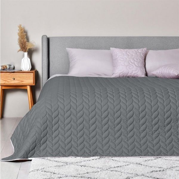 SEI Design Bettüberwurf Tagesdecke Überwurf für Bett Sofa - Zopf-Steppung – Wendedecke, Wendedecke Bettüberwurf