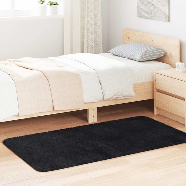 vidaXL Teppich Shaggy Hochflor NAVARRA Schwarz 80x150 cm Polyester 4102814