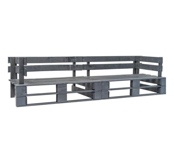 vidaXL Garten-Palettensofa 2-Sitzer Grau Holz 276312