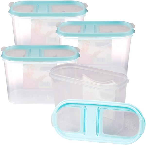 Vorratsdosen mit Deckel 1,4 Liter ( 4er Pack / Türkis ), Luftdicht Schüttdose BPA frei, Vorratsbehälter Set - Frischhaltedosen Klappdeckel