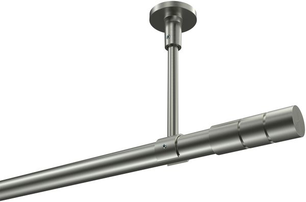Gardinenstangen-Set Sonette Elanto 600 cm (geteilt in 3 x 200 cm), 1-läufig, 20 mm Ø Edelstahl-Optik