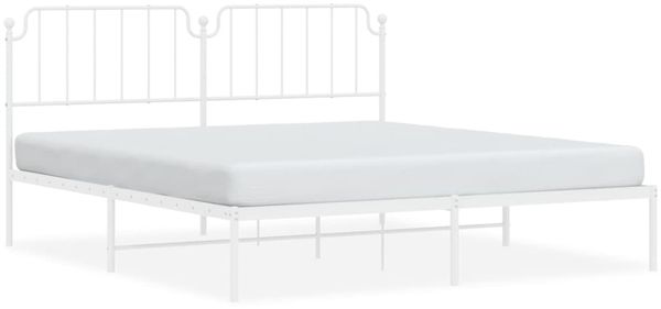 Doppelbett, Bettgestell Modernen mit Kopfteil Metall Weiß 160x200 cm d762e