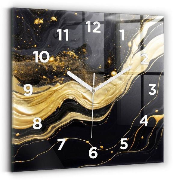Tulup Wanduhr Glasmarmoruhr Dekorative Rechteckige Uhr aus Gehärtetem Glas