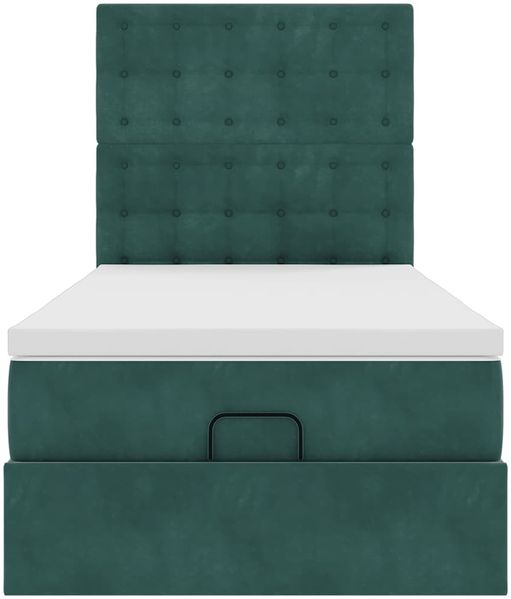 vidaXL Ottoman-Bett mit Matratzen Dunkelgrün 90x200 cm Samt 3313592 Bild 7