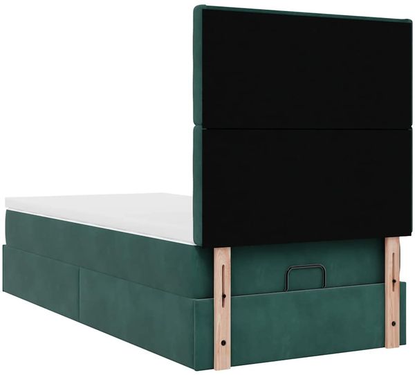 vidaXL Ottoman-Bett mit Matratzen Dunkelgrün 90x200 cm Samt 3313592 Bild 9