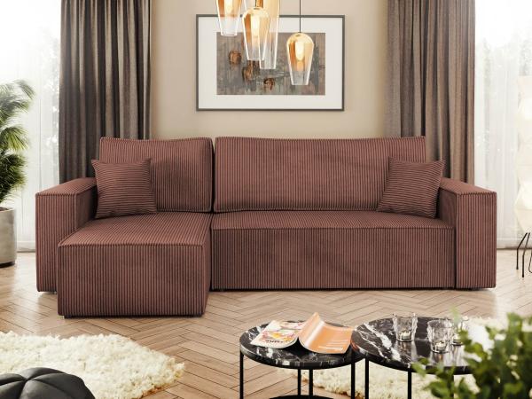 Ecksofa Kobaro Cord (Farbe: Poso 29)