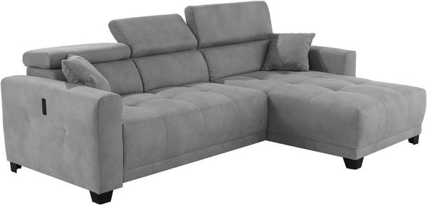 Jockenhöfer Gruppe Ecksofa Cremona L-Form, B: 263 cm, mit 30 cm elektr. Sitztiefenverstellung, 140kg Belastbarkeit je Sitz, Kopfteilverstellung & USB-Anschluss