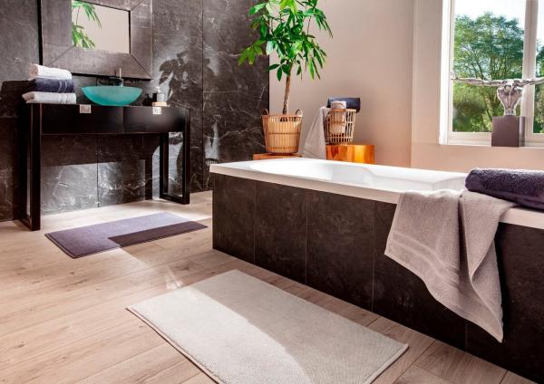 Boston Badvorlage Badteppich 50x80cm grau 1500g/m² 100% Baumwolle