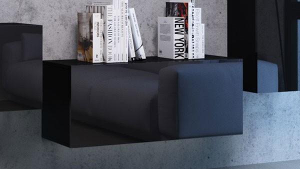 Lowboard VIVO TV-Unterschrank 100cm schwarz Hochglanz Bild 2