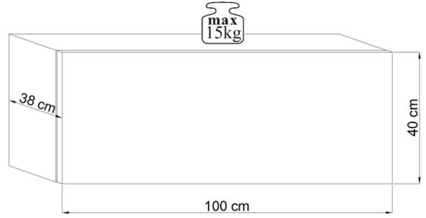 Lowboard VIVO TV-Unterschrank 100cm schwarz Hochglanz Bild 3