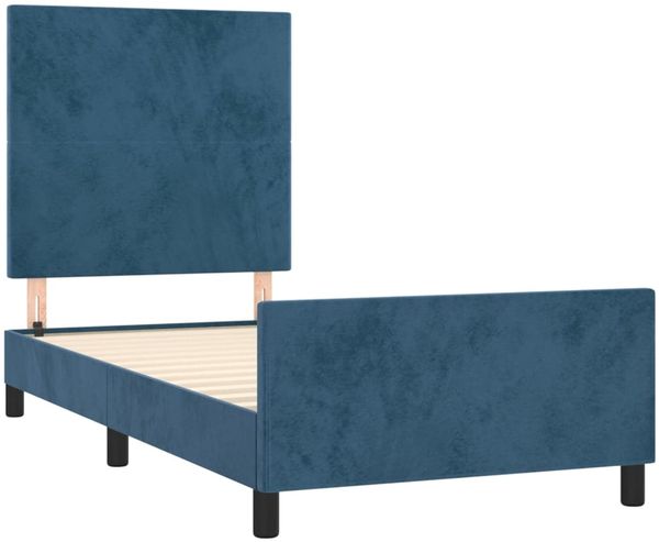 Bettgestell mit Kopfteil Samt Dunkelblau 80x200 cm Bild 4