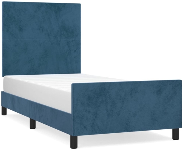 Bettgestell mit Kopfteil Samt Dunkelblau 80x200 cm