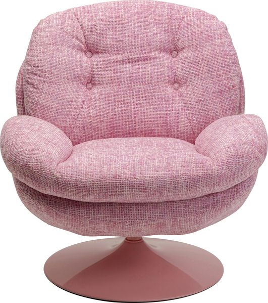 Kare Design Drehsessel Cosy, Pink, 84 x 81 x 83 cm, Sitzhöhe 46 cm, Drehbar 360°, Retro Sessel, Sitzmöbel, Wohnzimmer