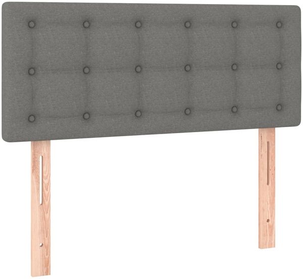 Einzelbett, Polsterbett mit Matratze Stoff Dunkelgrau 80x200 cm Bild 6