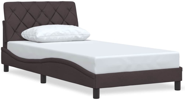 vidaXL Bettgestell ohne Matratze Dunkelbraun 100x200 cm Stoff 3310583