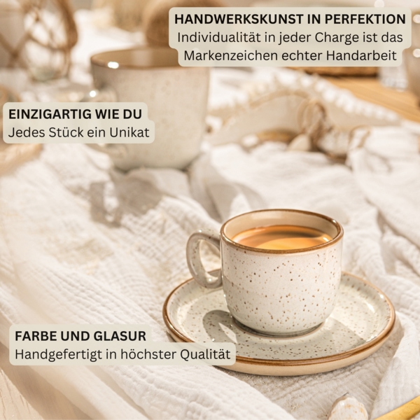 SÄNGER Espressotassen Set Rio Creme 8 teilig für 4 personen Bild 5