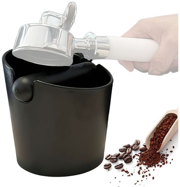 SURFOU Tischrestebehälter Abklopfbehälter für Siebträger Kaffeesatz Espresso ABS Knock Box, für Kaffeesatz mit Abnehmbarer Geräuschabsorbierender Schlagstange