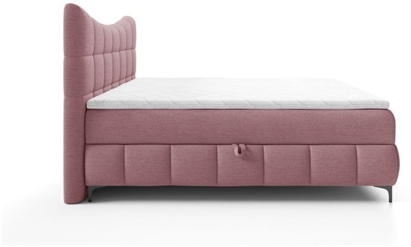 Boxspringbett Schlafzimmerbett CHARLES PREMIUM 180x200cm Stoff Aragon Bordeauxrot Bild 4
