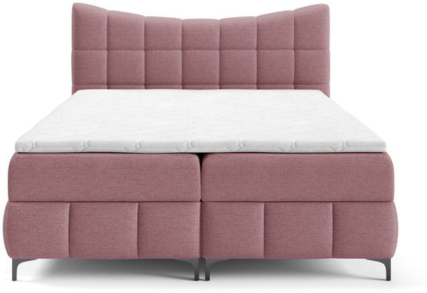 Boxspringbett Schlafzimmerbett CHARLES PREMIUM 180x200cm Stoff Aragon Bordeauxrot Bild 3