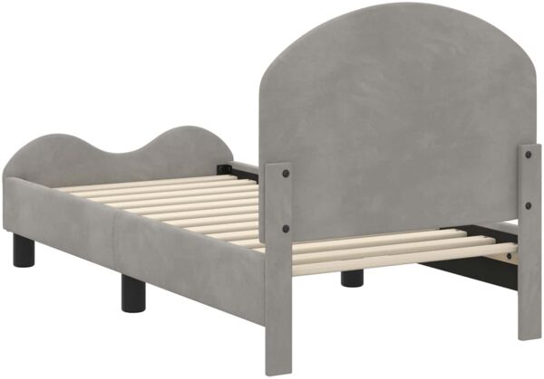 vidaXL Kinderbettgestell mit Kopfteil Hellgrau 70 x 140 cm Samt 42011099 Bild 7