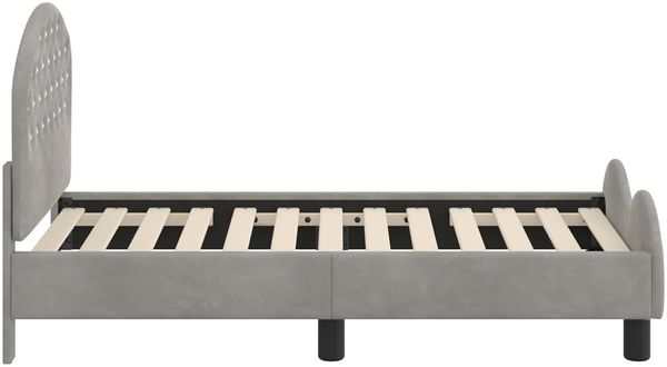 vidaXL Kinderbettgestell mit Kopfteil Hellgrau 70 x 140 cm Samt 42011099 Bild 6