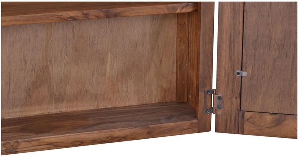MiaMöbel Bad Spiegelschrank mit zwei Böden Glas, Massivholz Teak Modern Indien Indisch Bild 6