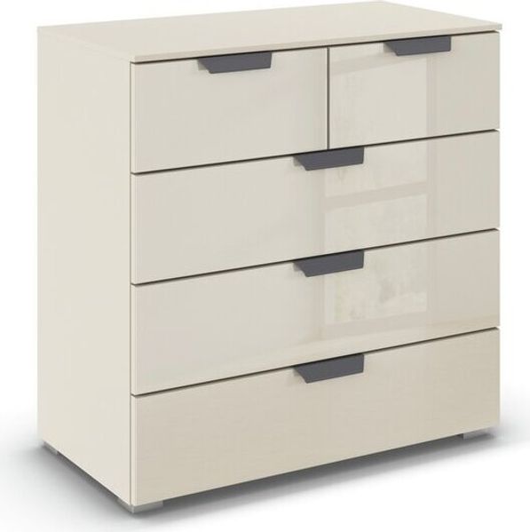 rauch Aditio Box, Kommode, 5 Schubladen, mit Glasfront, mit Softclose-Funktion, Farbe Beige, BxHxT 80x81x42cm Bild 3