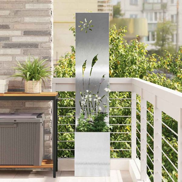 vidaXL Garten Sichtschutz-Leinwand Silber 32 x 150 cm Verzinkter Stahl 876362