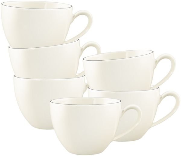 Seltmann Weiden Savona Kaffeetasse 270 ml Grey Line 6er Set