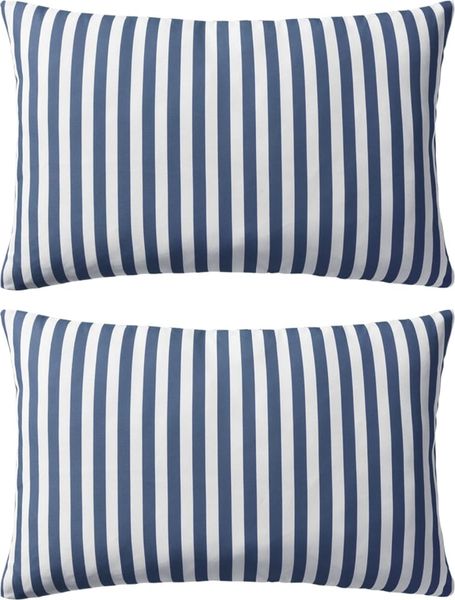 vidaXL Gartenkissen 2 Stk. Streifenmuster 60 x 40 cm Marineblau 132308