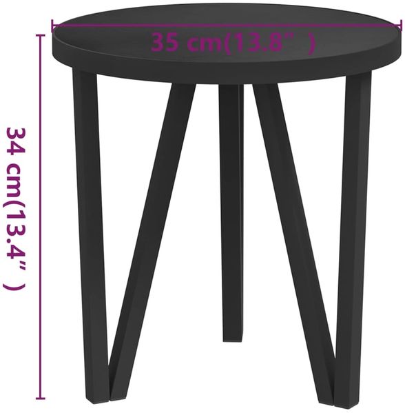 Beistelltisch, MDF/ Stahl schwarz, 34 x Ø35 cm Bild 5