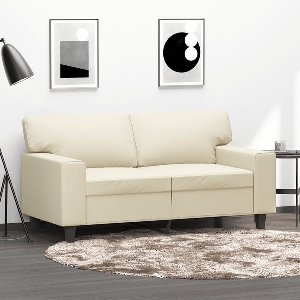 vidaXL 2-Sitzer-Sofa Creme 120 cm Kunstleder 359413