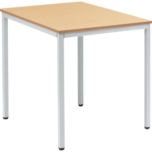 Soennecken Konferenztisch 800x800mm Gestell alusilber Platte buche