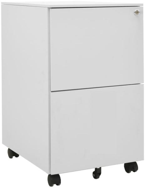 vidaXL Aktenschrank mit Rollen Hellgrau 39x45x67 cm Stahl 335975