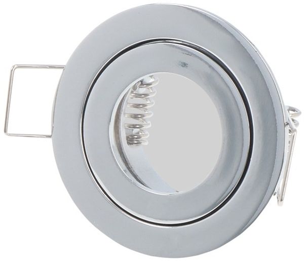 Feuchtraum Slim IP20/44 Einbaustrahler MR11 Einbaurahmen Downlight Wasserdicht Ø45mm Bohrloch Aluminium inkl. GU5.3 Fassung für LED Leuchtmittel, Rund Chrom