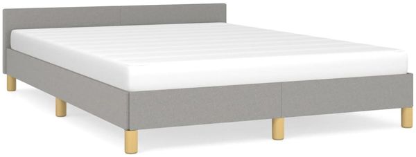 Bettgestell mit Kopfteil Hellgrau 140x200 cm Stoff [347415] Bild 2