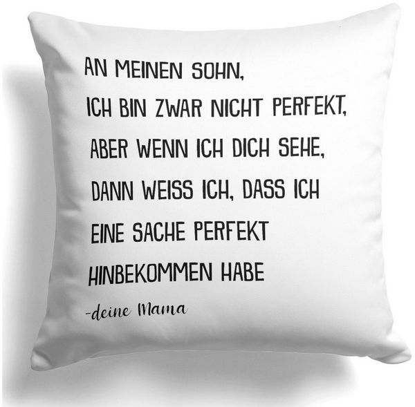 22Feels Dekokissen Sohn Geschenk v. Mama 18. Geburtstag Weihnachten Abitur Jungs Männer, Deko mit Persönlichkeit