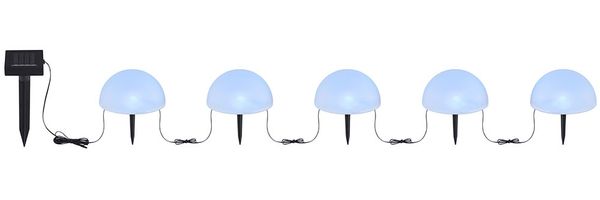 5er Set RGB LED Solarleuchten, Kugel, Farbwechsel, L 475 cm
