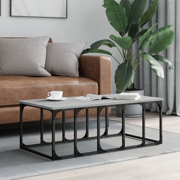vidaXL Couchtisch Grau Sonoma 100x50x35,5 cm Holzwerkstoff 833381