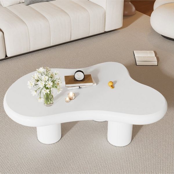 Merax Couchtisch in Wolkenform (1-St), Beistelltisch Scandi Wohnzimmertisch Kaffetisch, 97x67x32cm