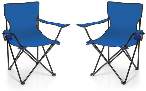BigDean Campingstuhl 2x Faltstuhl Campingstuhl Anglerstuhl Getränkehalter Klappstuhl (Set, 2 St), Flexibel, Praktisch, Robust, Leicht, Tragbar
