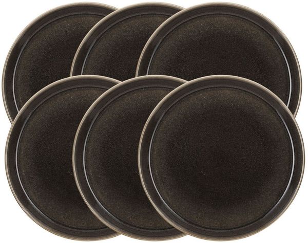 Bitz Teller-Set Speiseteller matt grey / shiny grey 27 cm Set6, Steinzeug
