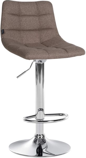 CLP Barhocker Jerry Stoff höhenverstellbar und 360 drehbar,taupe chrom